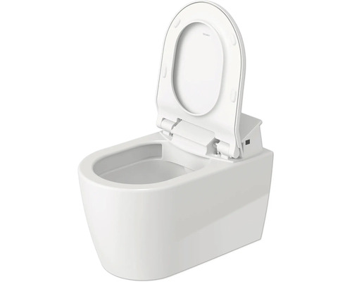 WC à fond creux mural avec bride ouverte et siège de WC