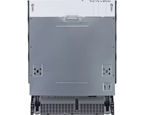 Vue arrière d''un lave-vaisselle, détails des connexions et de la construction.