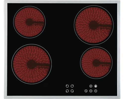 Plaque de cuisson vitrocéramique avec quatre zones de cuisson