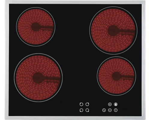 Table de cuisson vitrocéramique avec quatre zones de cuisson