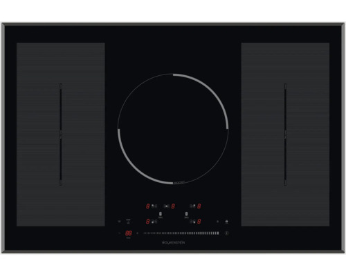 Plaque à induction avec cadre Wolkenstein WIF77-2FZF lxp 77x52 cm 5 zones de cuisson autonomes