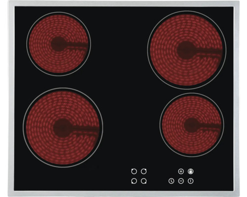 Plaque de cuisson vitrocéramique avec quatre zones de cuisson