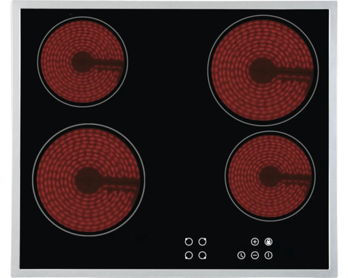 Plaque de cuisson vitrocéramique avec quatre zones de cuisson