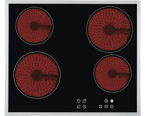 Plaque de cuisson vitrocéramique avec quatre zones de cuisson