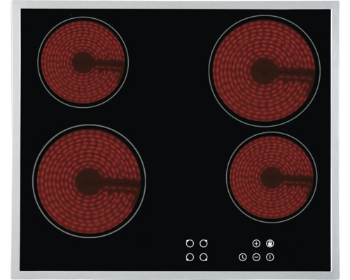 Plaque de cuisson vitrocéramique avec quatre zones de cuisson