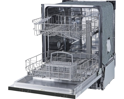 Lave-vaisselle ouvert avec paniers à vaisselle