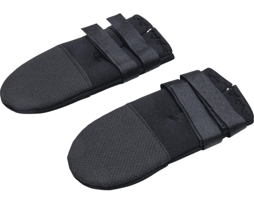 Deux chaussures noires pour chien avec fermeture velcro