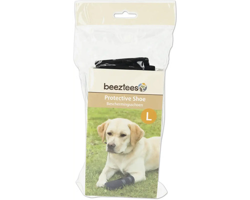 Protection des pattes L beetztees chien - chaussures de protection 4 pièces, néoprène avec semelle imitation cuir, taille des pattes env. 8,5 x 8,5 cm