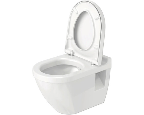 WC suspendu à fond creux avec bride ouverte et siège de WC