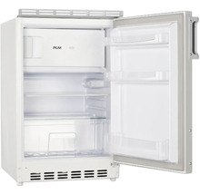 Geöffneter weißer Kühlschrank mit Gefrierfach