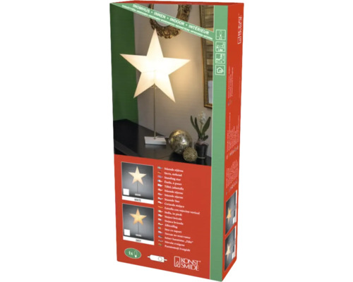 Verpackung einer stehenden Sternleuchte für den Innenbereich