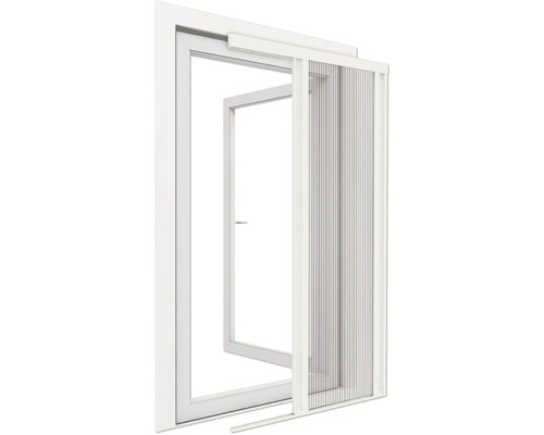 Store plissé à moustiquaire pour porte en alu home protect blanc 120x240 cm Fenêtre ouverte avec moustiquaire