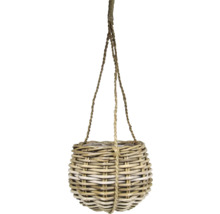 Hängekorb aus Rattan mit Seilaufhängung