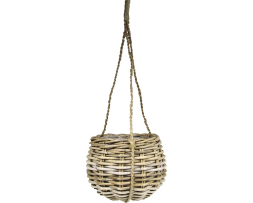 Hängekorb aus Rattan mit Seilaufhängung