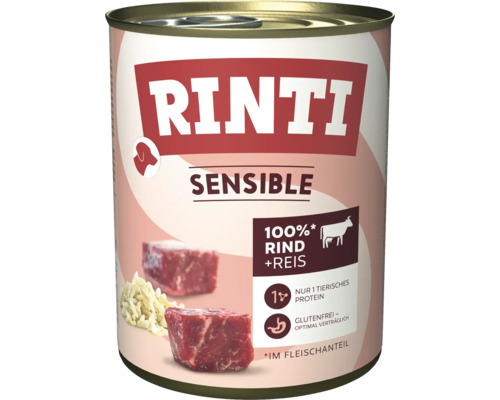 Rinti Sensible Hundenassfutter Dose mit Rind und Reis