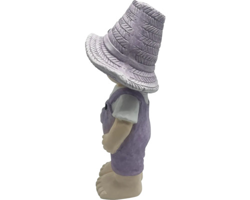 Figurine décorative d''un garçon avec chapeau et salopette pour le jardin
