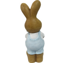 Figurine décorative lapin avec salopette de dos