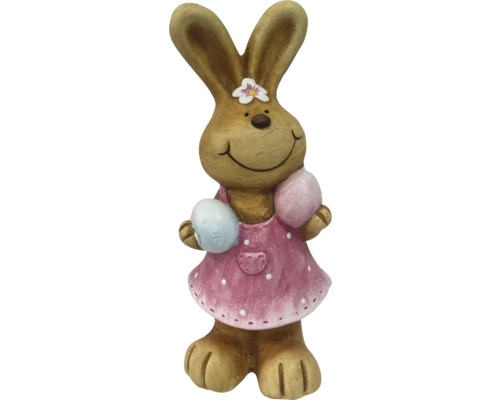 Figurine décorative lapin de Pâques Lafiora 37 cm rose