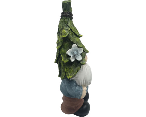 Gartenzwerg mit Blätterhut und Bart