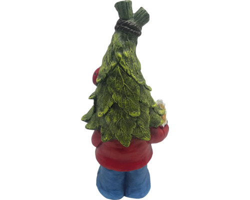 Figurine de jardin nain avec chapeau de feuilles