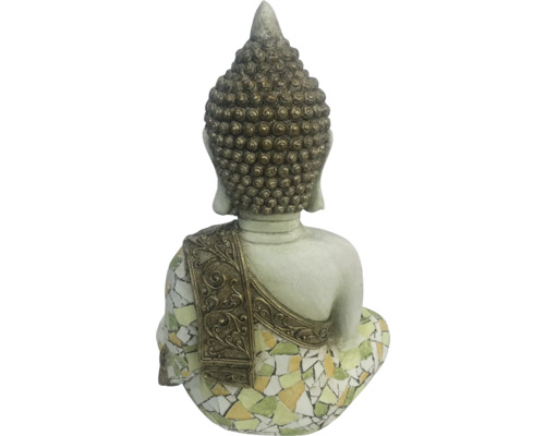 Vue arrière d''une statue de Bouddha avec motif en mosaïque