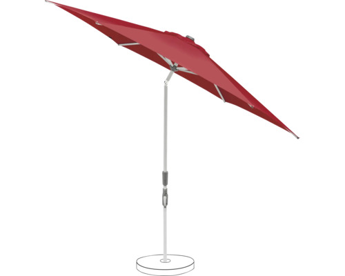Roter Sonnenschirm mit Ständer