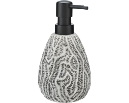 Seifenspender mit Muster und schwarzem Spenderkopf