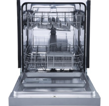 Lave-vaisselle ouvert avec paniers à vaisselle