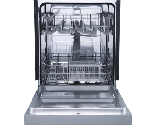 Lave-vaisselle ouvert avec paniers à vaisselle