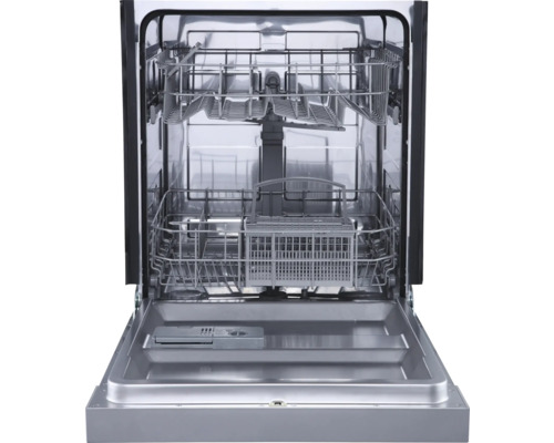 Intérieur d''un lave-vaisselle avec des paniers ouverts