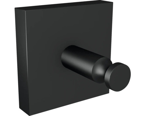 Patère de salle de bains REIKA SAGA noir mat 2 pièces Patère murale simple en métal