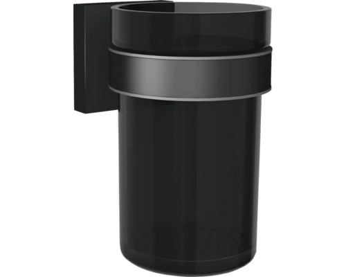 REIKA Zahnputzbecher SAGA schwarz matt Schwarzer Zahnputzbecher zur Wandmontage