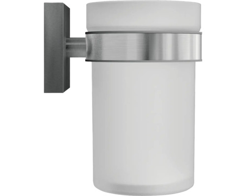 Wand-Zahnputzbecherhalter mit satiniertem Glasbehälter