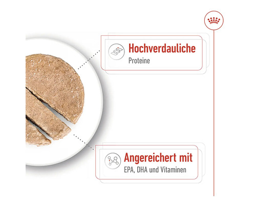 Hundefutter mit hochverdaulichen Proteinen, angereichert mit EPA, DHA und Vitaminen