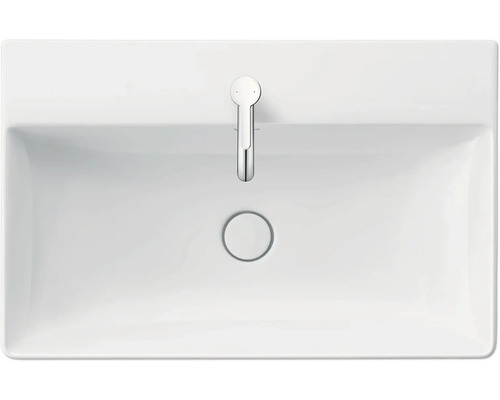 Vue de dessus d''un lavabo rectangulaire avec robinet