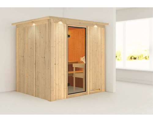 Sauna modulaire Karibu Sodinaa sans poêle, avec couronne