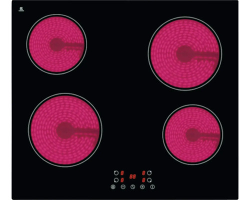 Plaque de cuisson électrique avec quatre zones de cuisson