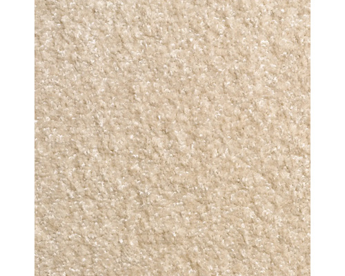 Teppichboden Velours Rhea beige 400 cm breit (Meterware) Nahaufnahme eines hellen Teppichs
