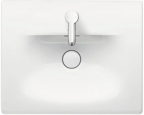 Aufnahme eines Waschbeckens mit Armatur und Abfluss