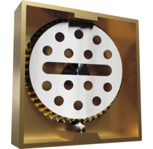 Coupe transversale d''un appareil de ventilation avec un rotor perforé dans un boîtier