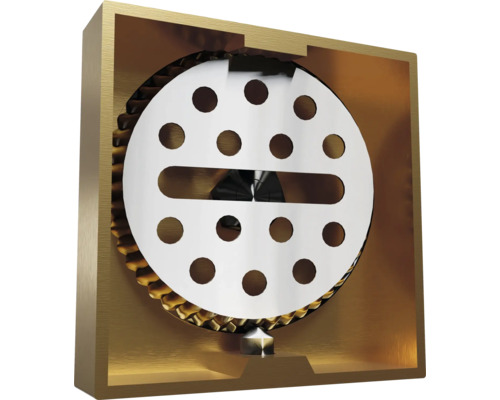 Coupe transversale d''un appareil de ventilation avec un rotor perforé dans un boîtier