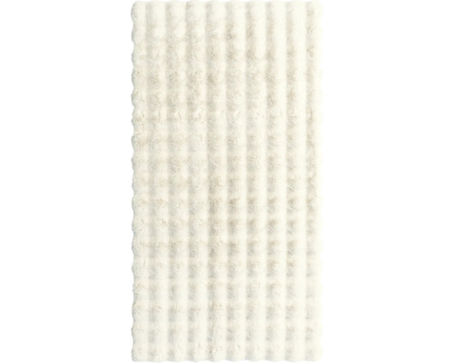 Hochflor Teppich Romance Bubble beige 80x150 cm Teppich mit Rippenstruktur