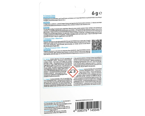 Information sur l''emballage des pigments de couleur Knauf Compact Colors