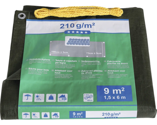 Bâche de protection pour bois neuf mètres carrés avec corde