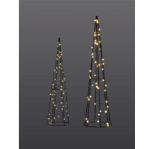 Deux cônes décoratifs à LED en métal pour l''intérieur et l''extérieur.