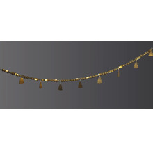 Guirlande lumineuse décorative avec des boules en bois et des pendentifs sapin pour un éclairage festif