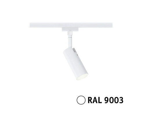 Spot sur rail blanc avec identification RAL 9003