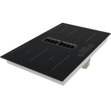 Table de cuisson à induction noire avec hotte intégrée