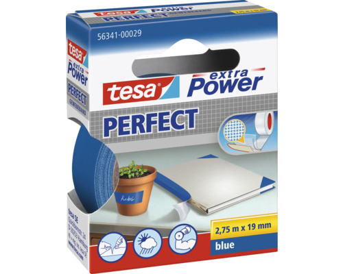 Bande textile tesa® extra Power Perfect bleu 2.75 m x 19 mm