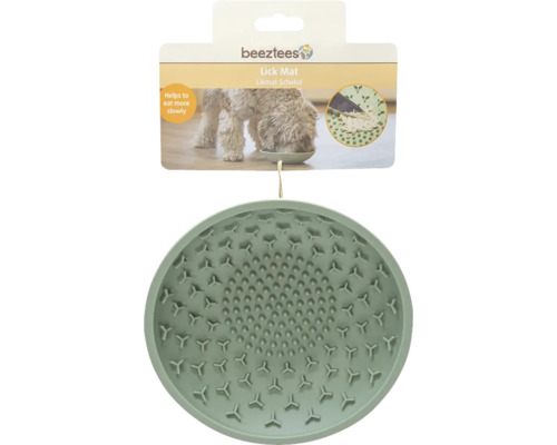 Bol beeztees Silikon bol vert Slowfeeder, tapis à lécher, adapté au lave-vaisselle, env. 19 x 19 x 4,5 cm